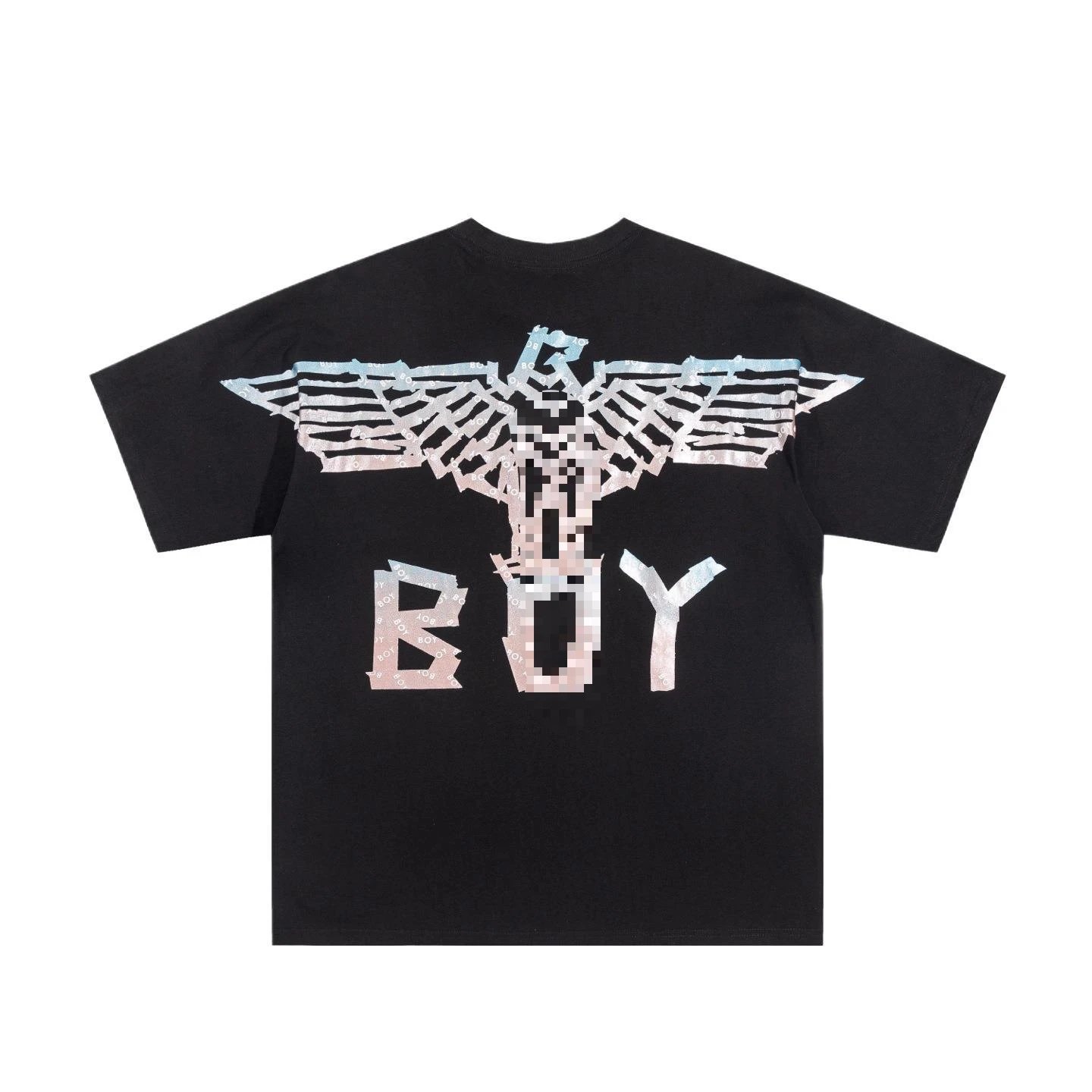 BOY Eagle Print Street Style Black Short Sleeve T-shirt