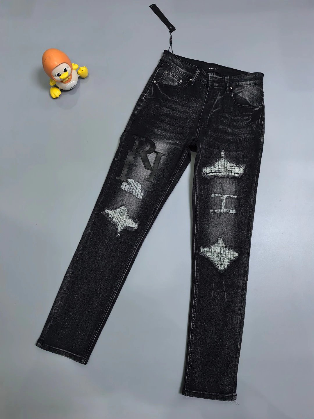 Black Distressed Slim Jeans - Resort Edit