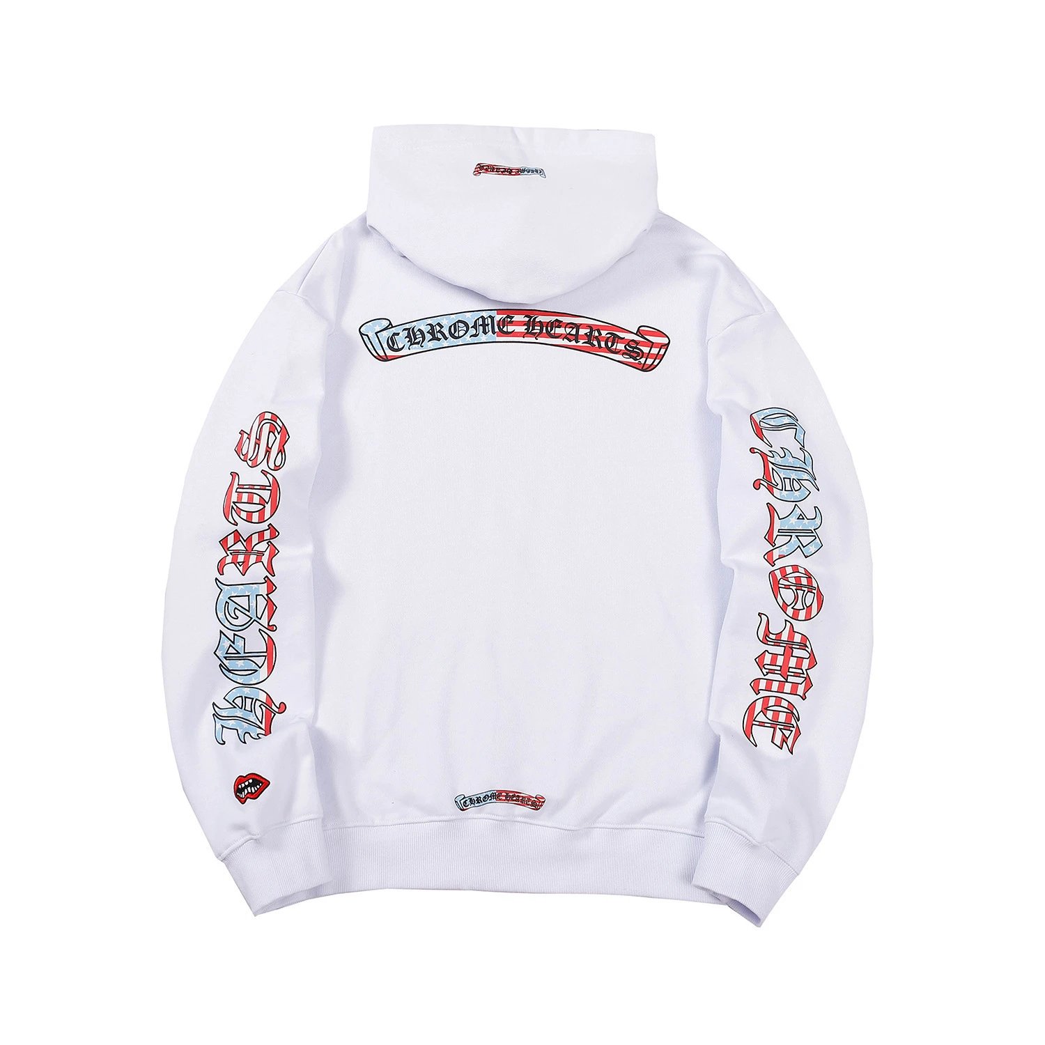 Chrome Hearts 2088-78 White Cross Graphic Hoodie Logo Detail