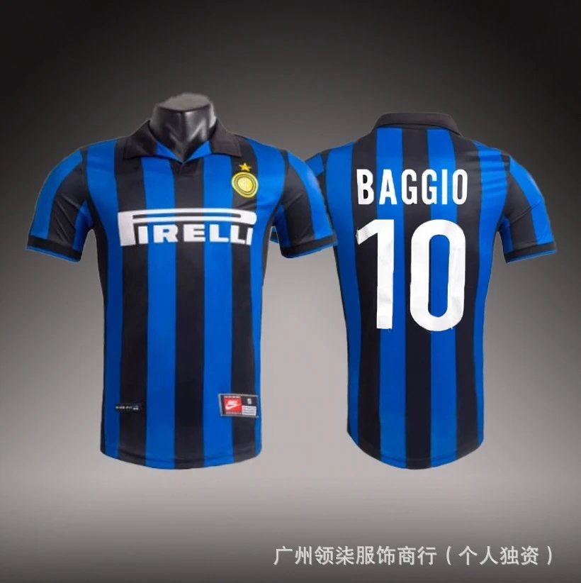 Inter Milan Gift Ready Brehme #3 soccer jersey Blue Black Striped with Standout Detail