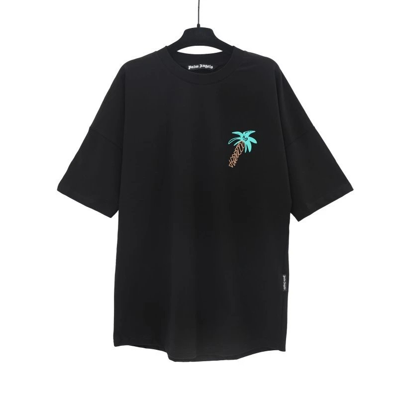 Palm Angels Compact Logo T-shirt White Palm Tree for Sport-Inspired Styling