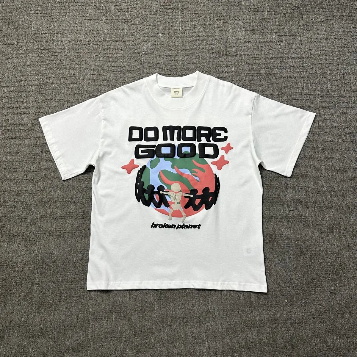 Broken Planet Lightweight Graphic T-shirt White Cotton Bold for Trend Styling