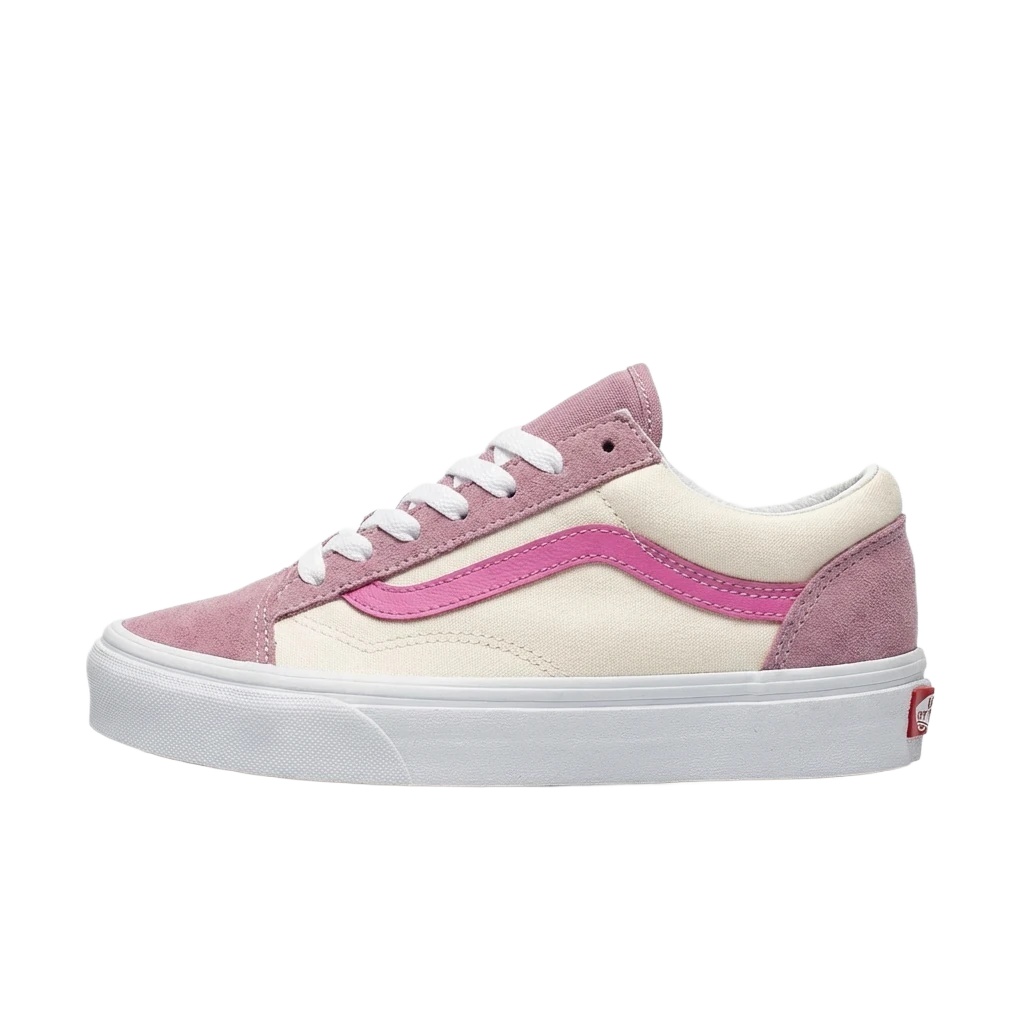 Vans canvas shoes in a pink and white casual style