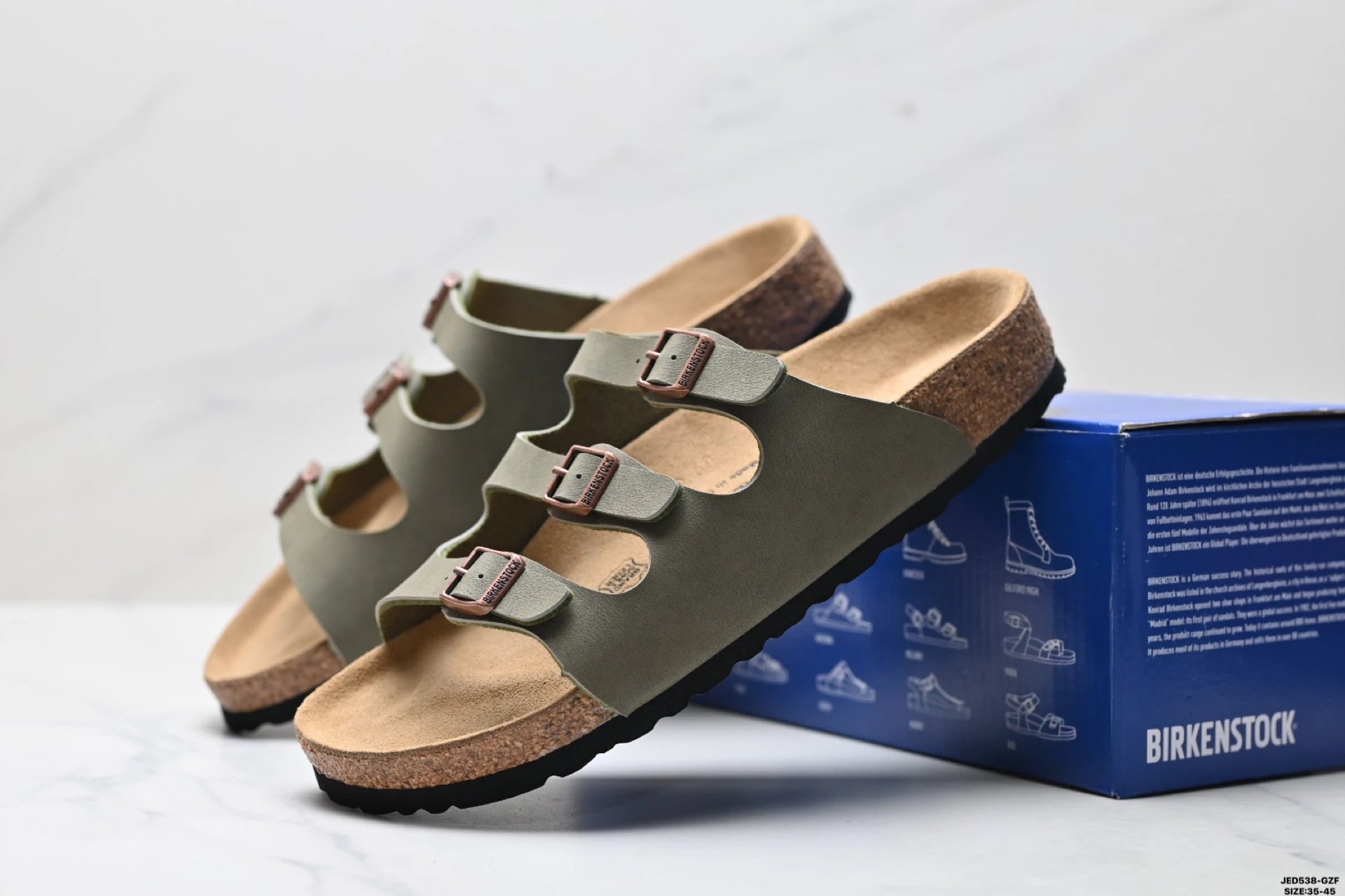 BIRKENSTOCK Casual Retro Army Green Slide Sandals