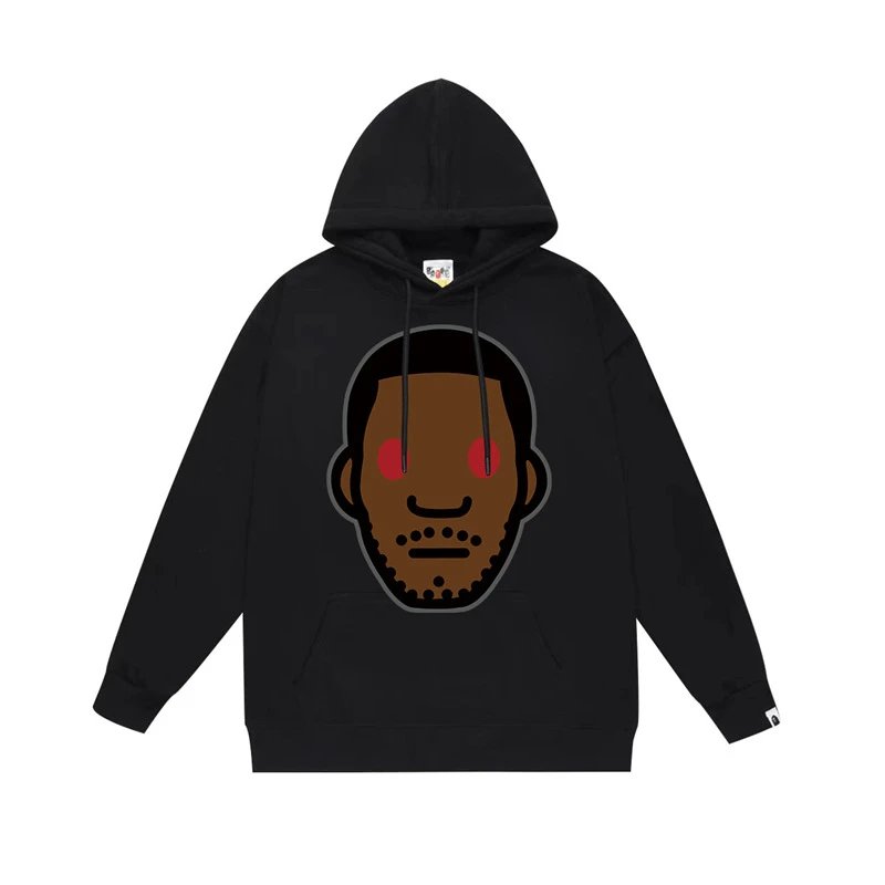 Bape cartoon-style black hoodie
