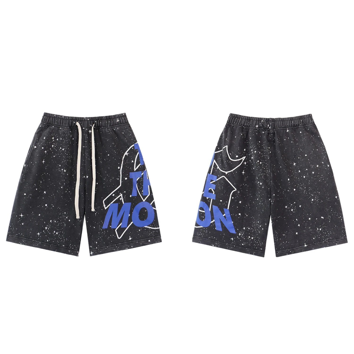 Godspeed Starry Street Style Black and Blue Shorts