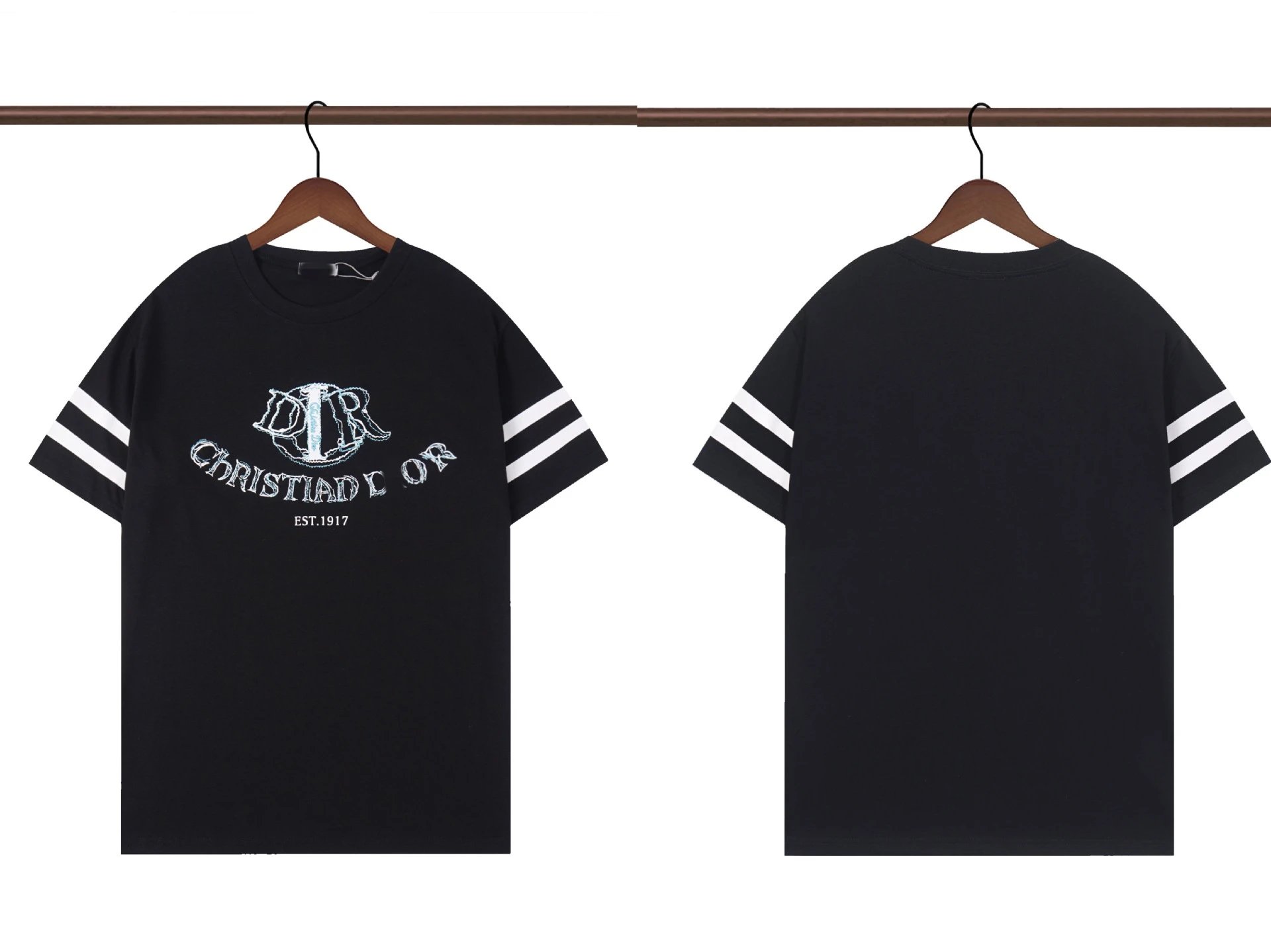 Dior Embroidered Vintage-style Black Short-sleeve T-shirt
