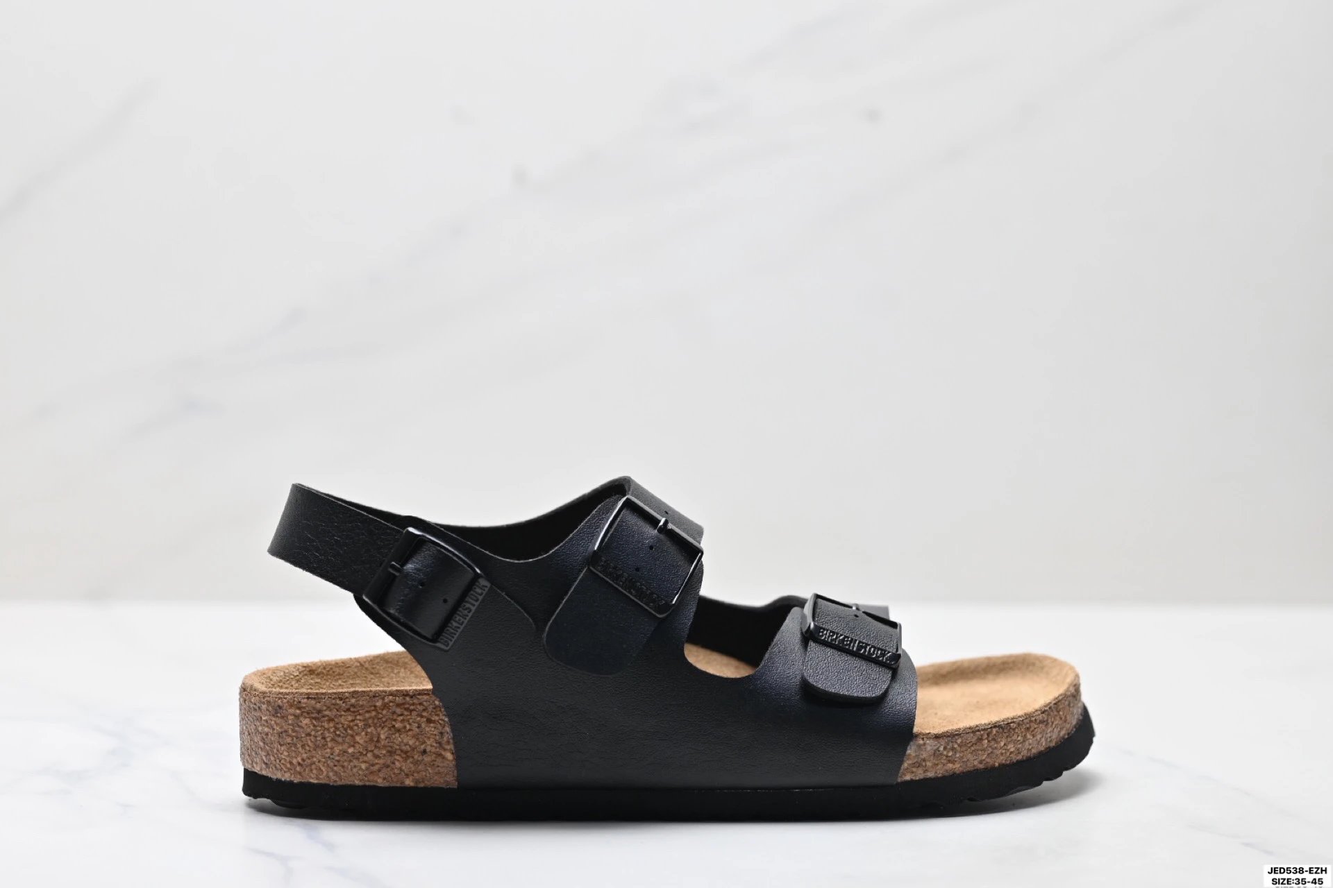 BIRKENSTOCK Casual Style Black Double-Buckle Sandals