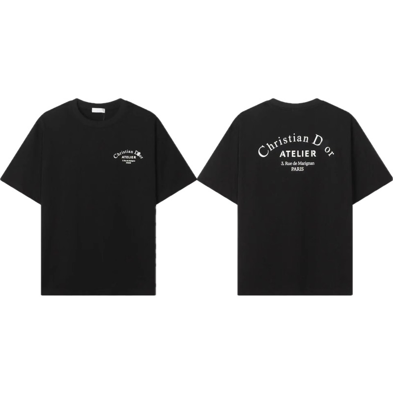 Dior ATELIER Minimalist Style Black Short-Sleeve T-Shirt
