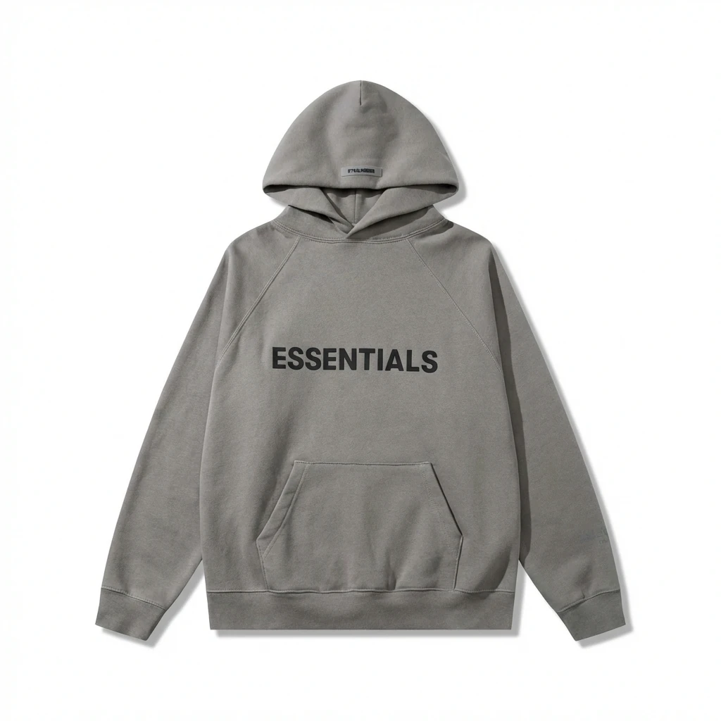 ESSENTIALS minimalist gray hoodie