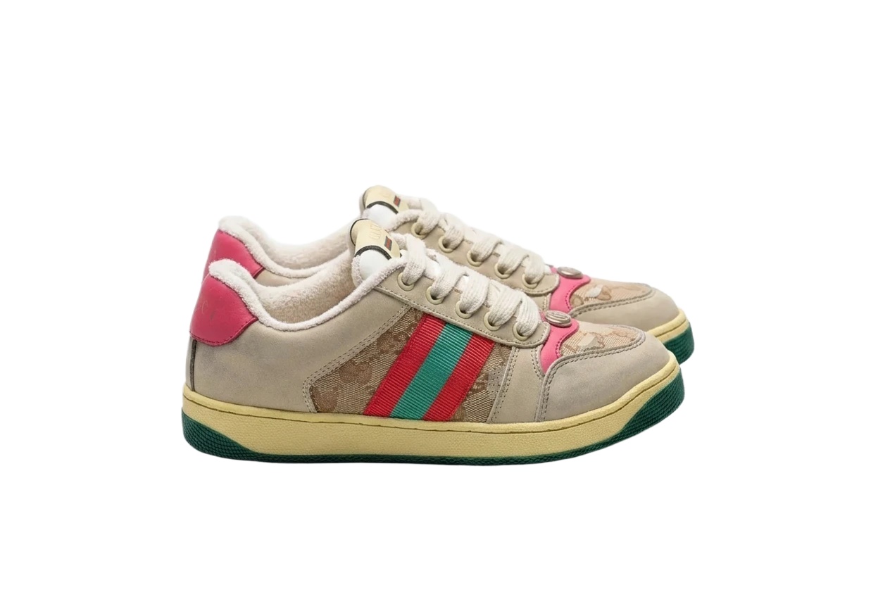 Gucci retro-style three-color sports shoes