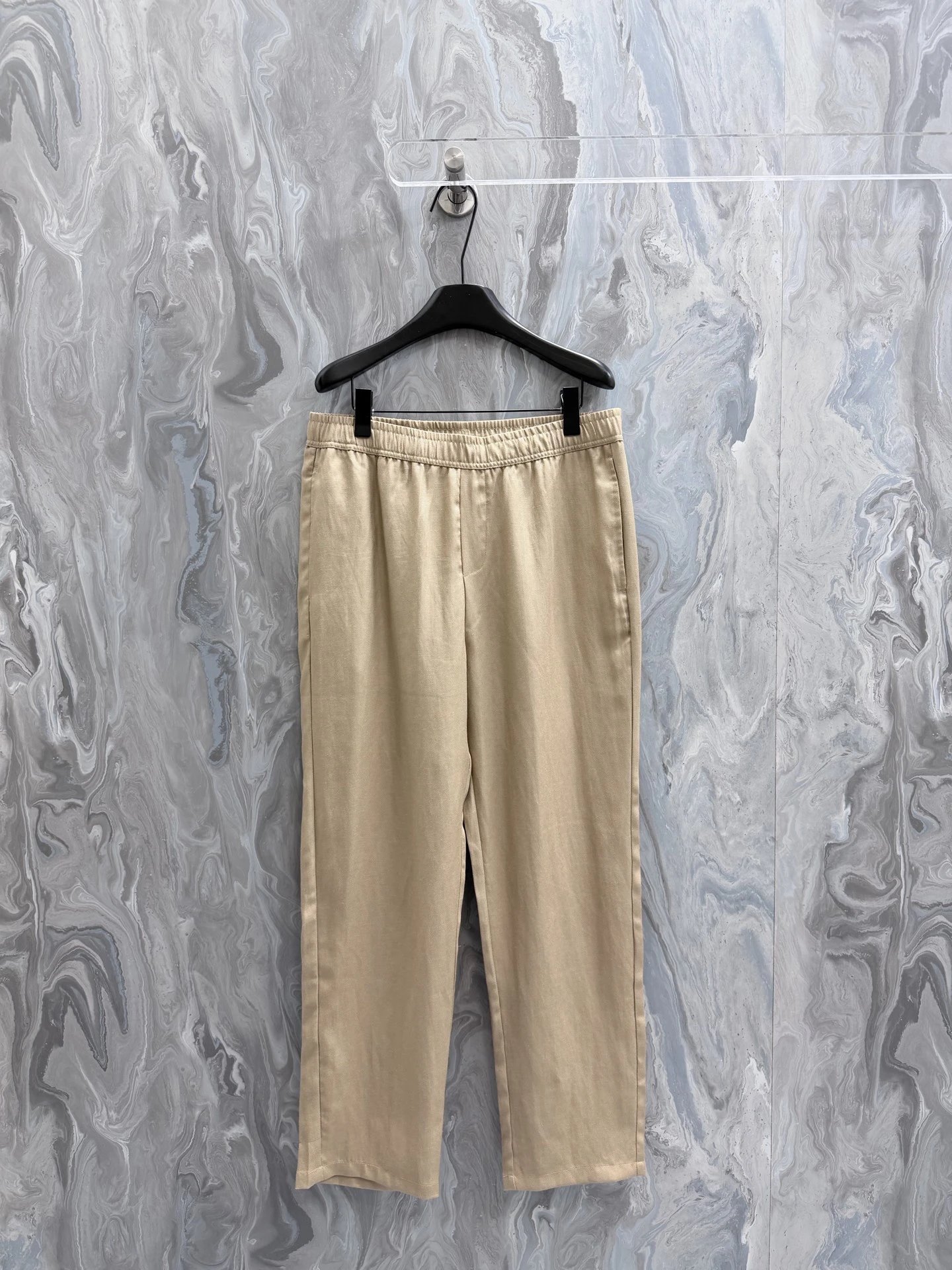 Relaxed Trousers - elastic waist and clean straight drape for casual