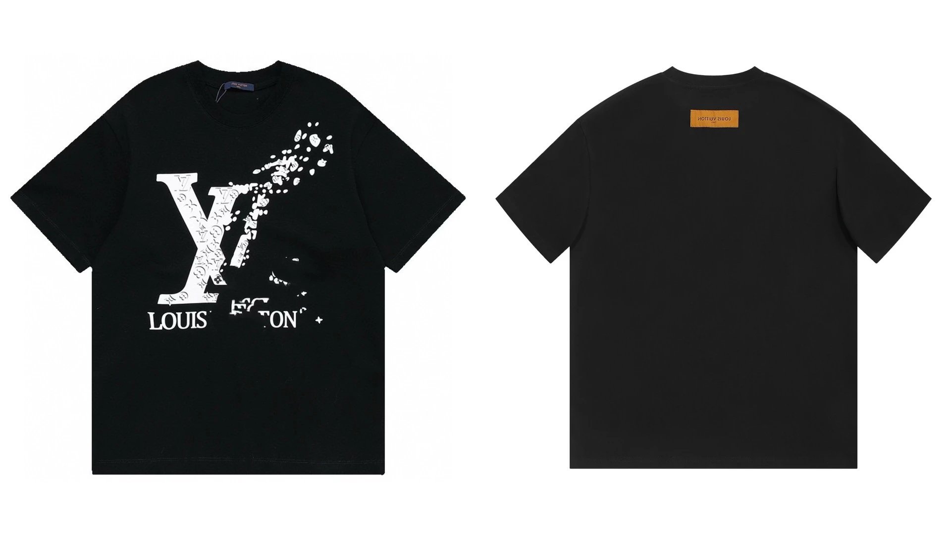 Louis Vuitton LV Printed Streetwear Style Black T-Shirt
