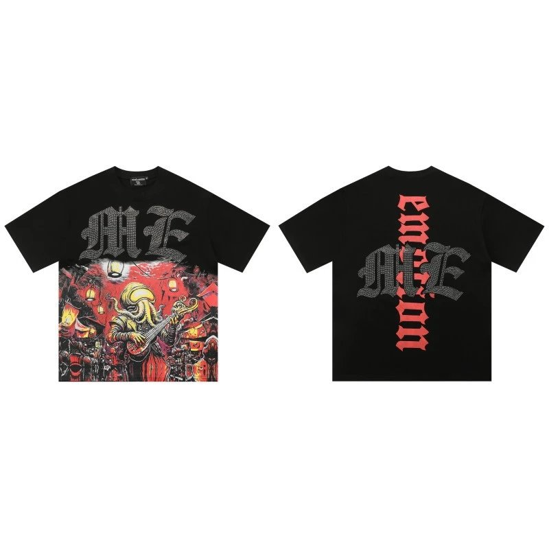 Mixed Emotion Cthulhu Gothic Style Black T-Shirt