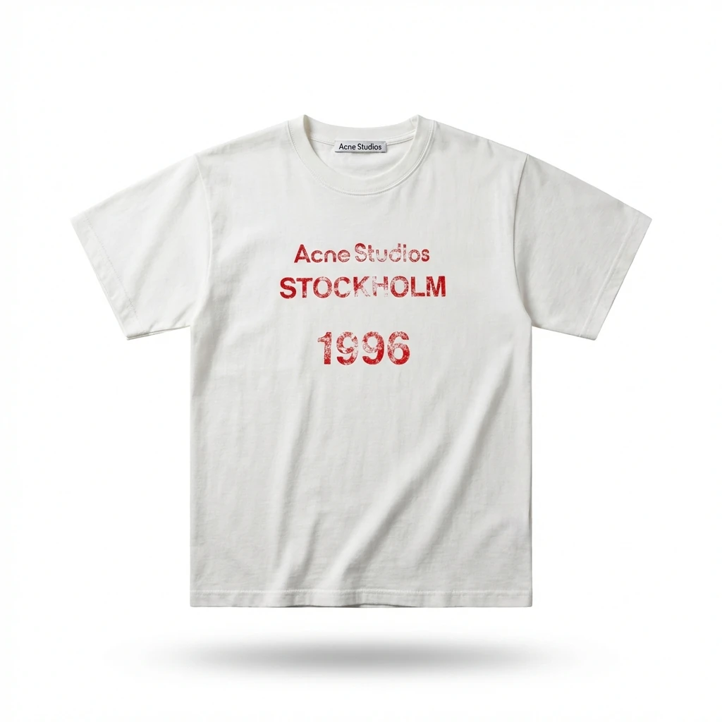 Acne Studios minimalist style white T-shirt