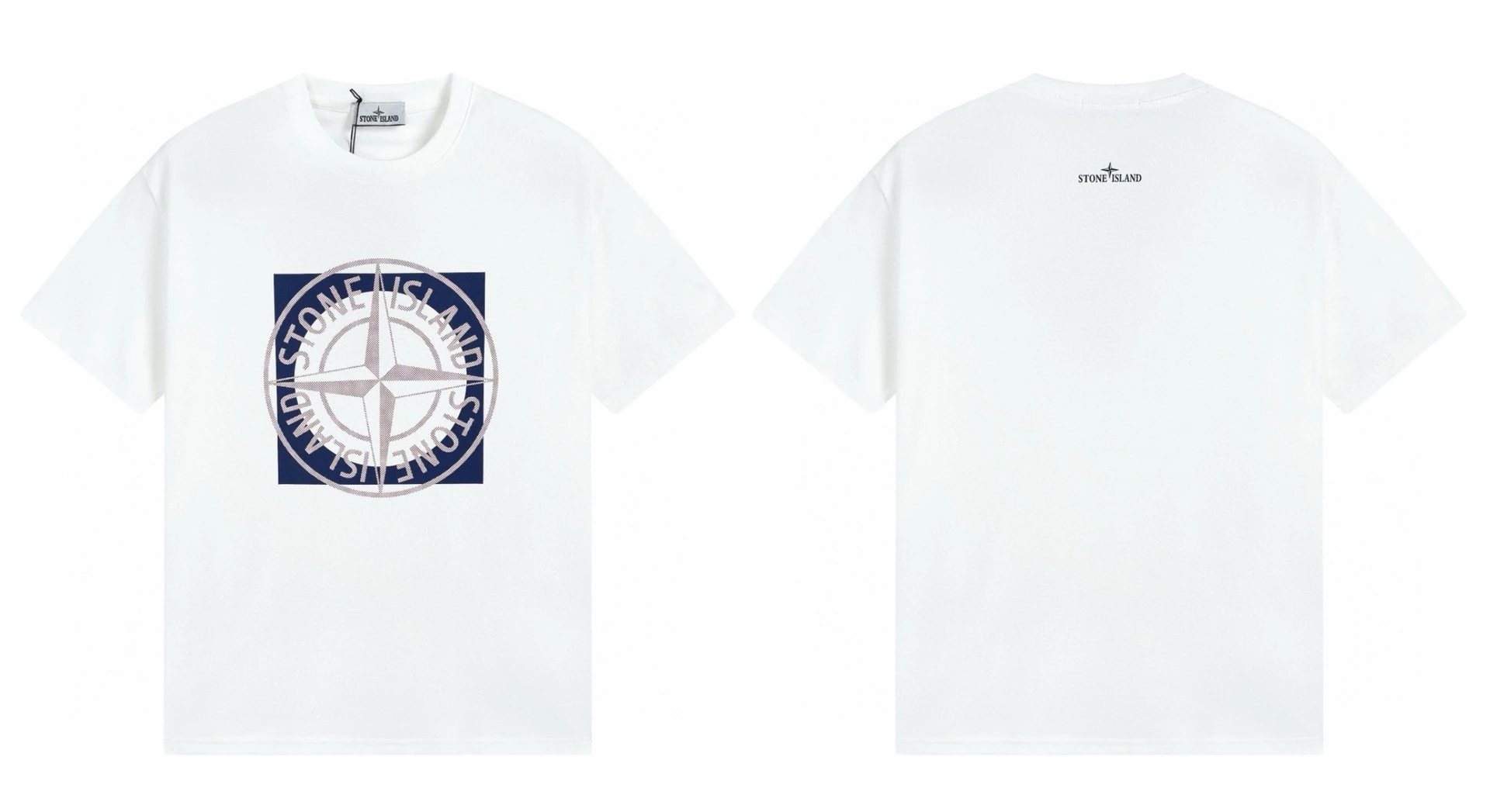 Stone Island Compass Collection Street Style White T-Shirt