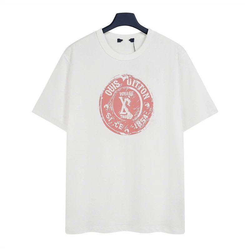 Louis Vuitton Vintage-style White T-Shirt with Stamp