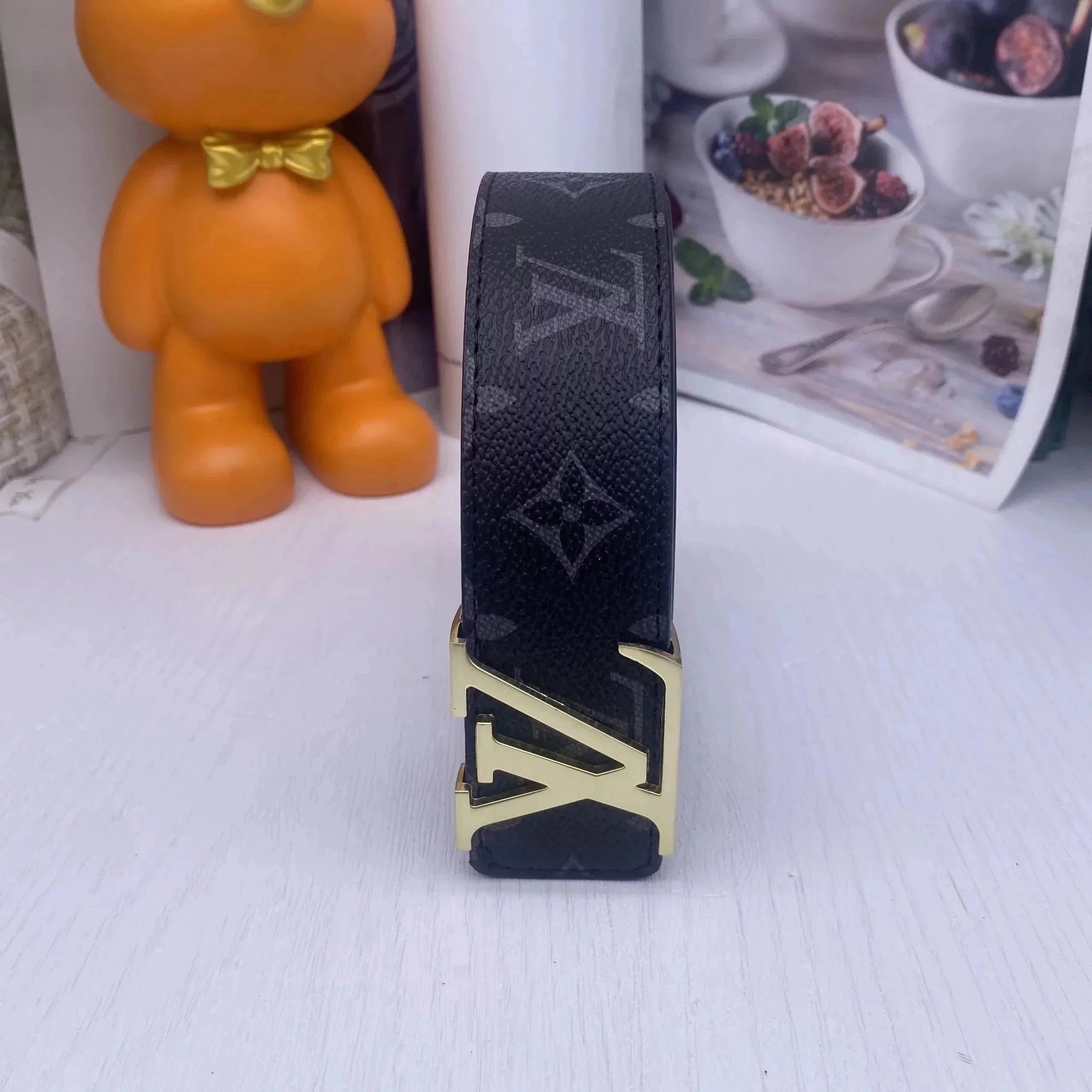 Louis Vuitton Smart-Casual Finish Monogram Belt Campus Look