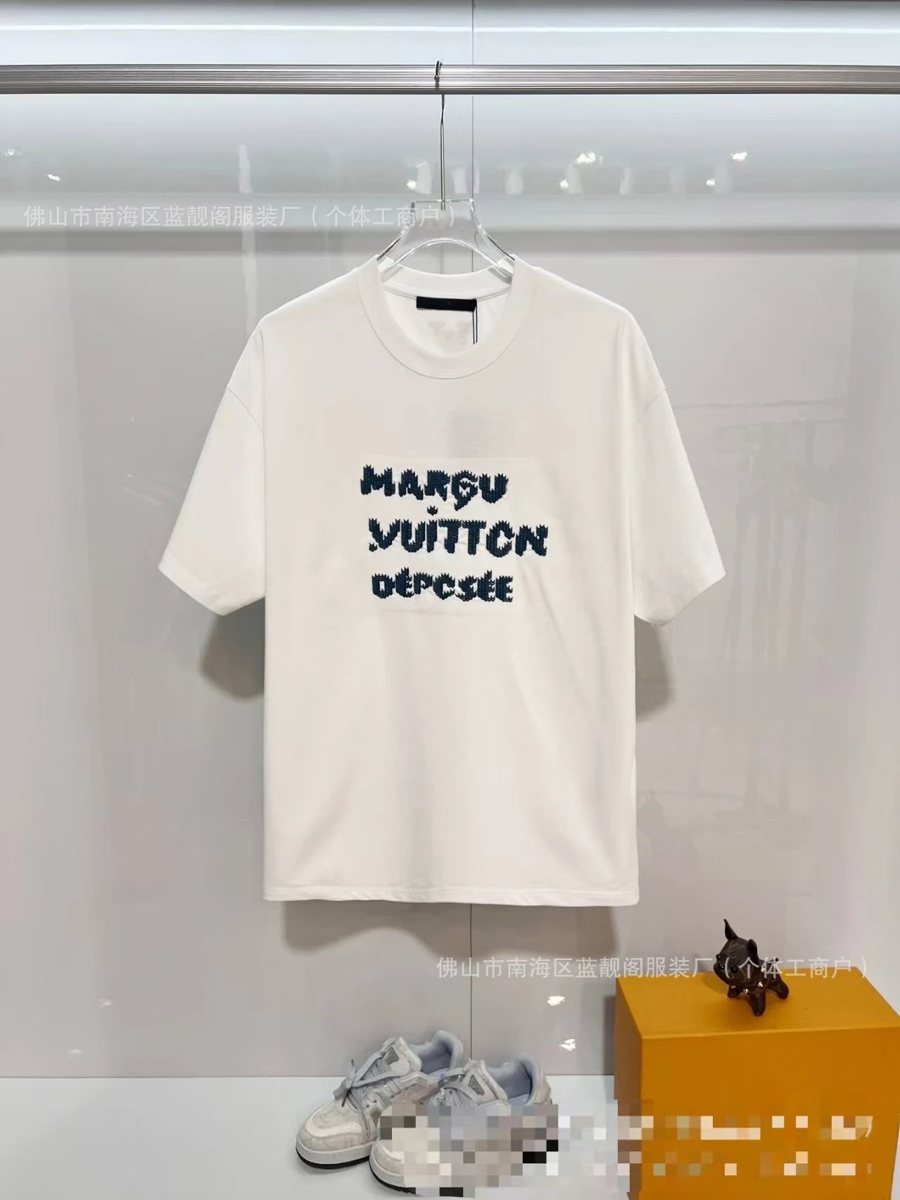 Louis Vuitton Trendy Style Embroidered White T-Shirt