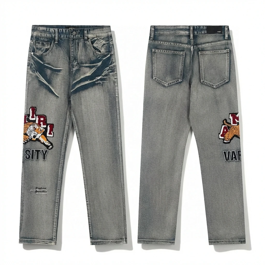 AMIRI retro-style grey jeans