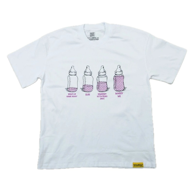AwfulLot Bottle Print Street Style White T-Shirt