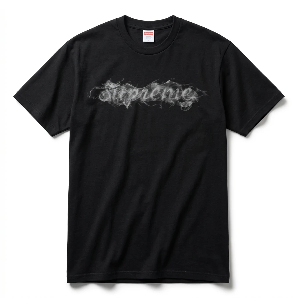 Supreme Smoke Style Black T-shirt