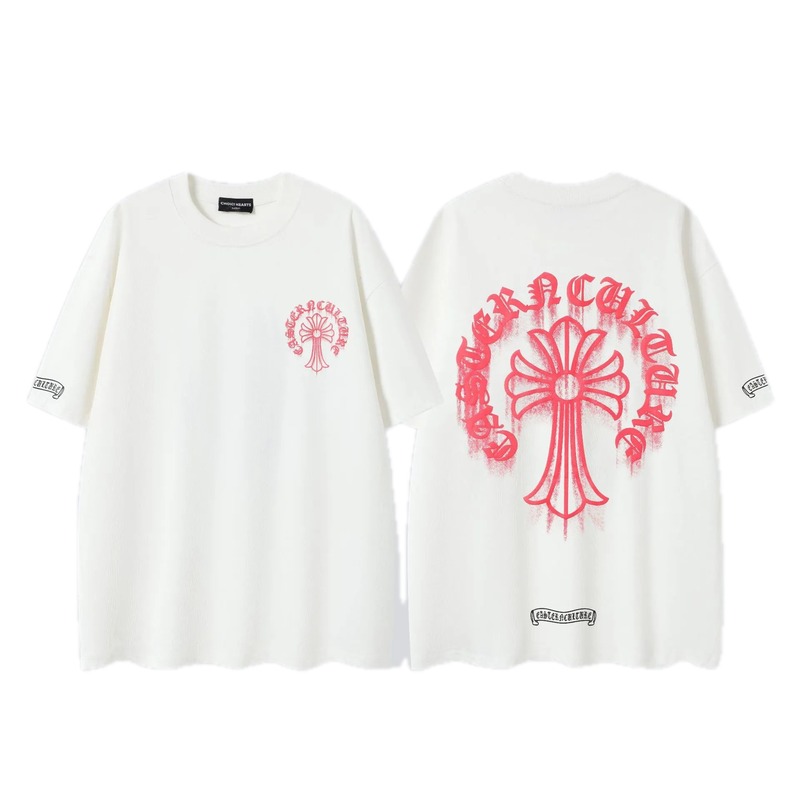 Chrome Hearts Cross Print Street Style Off-white T-Shirt
