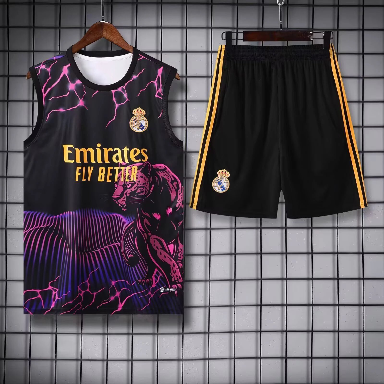 Real Madrid Daily Training jersey set Navy Sleeveless Top for City Outfits