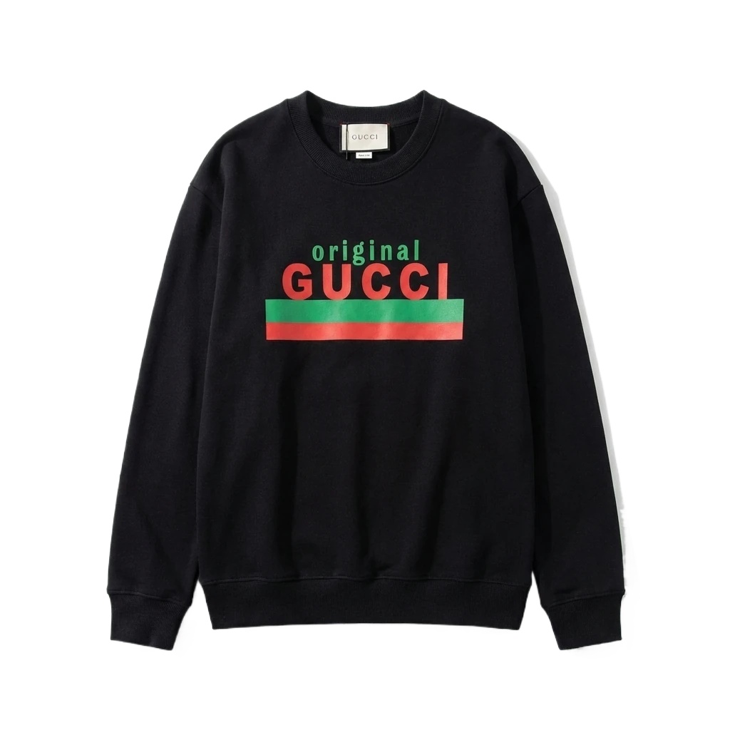 Gucci letter - printed black sweatshirt
