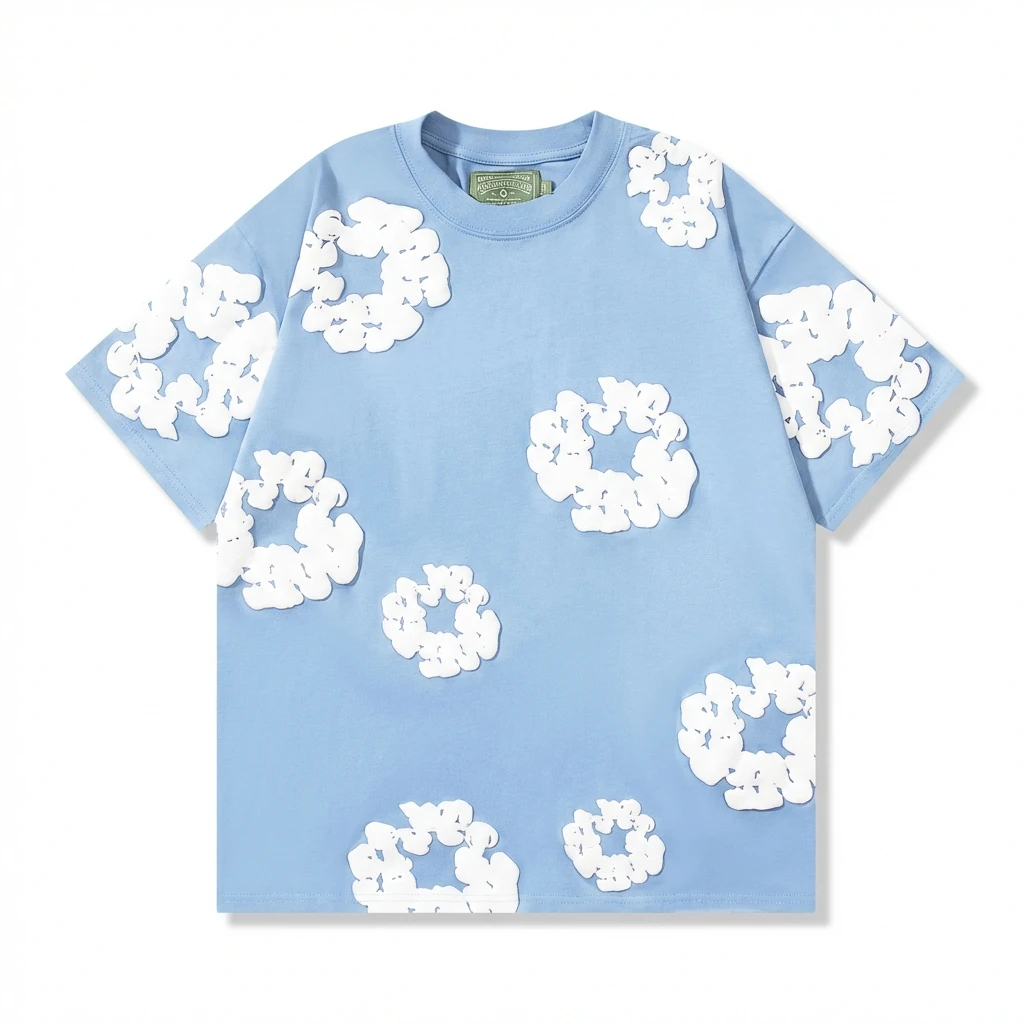 DENIM TEARS Blue Floral Short-sleeve