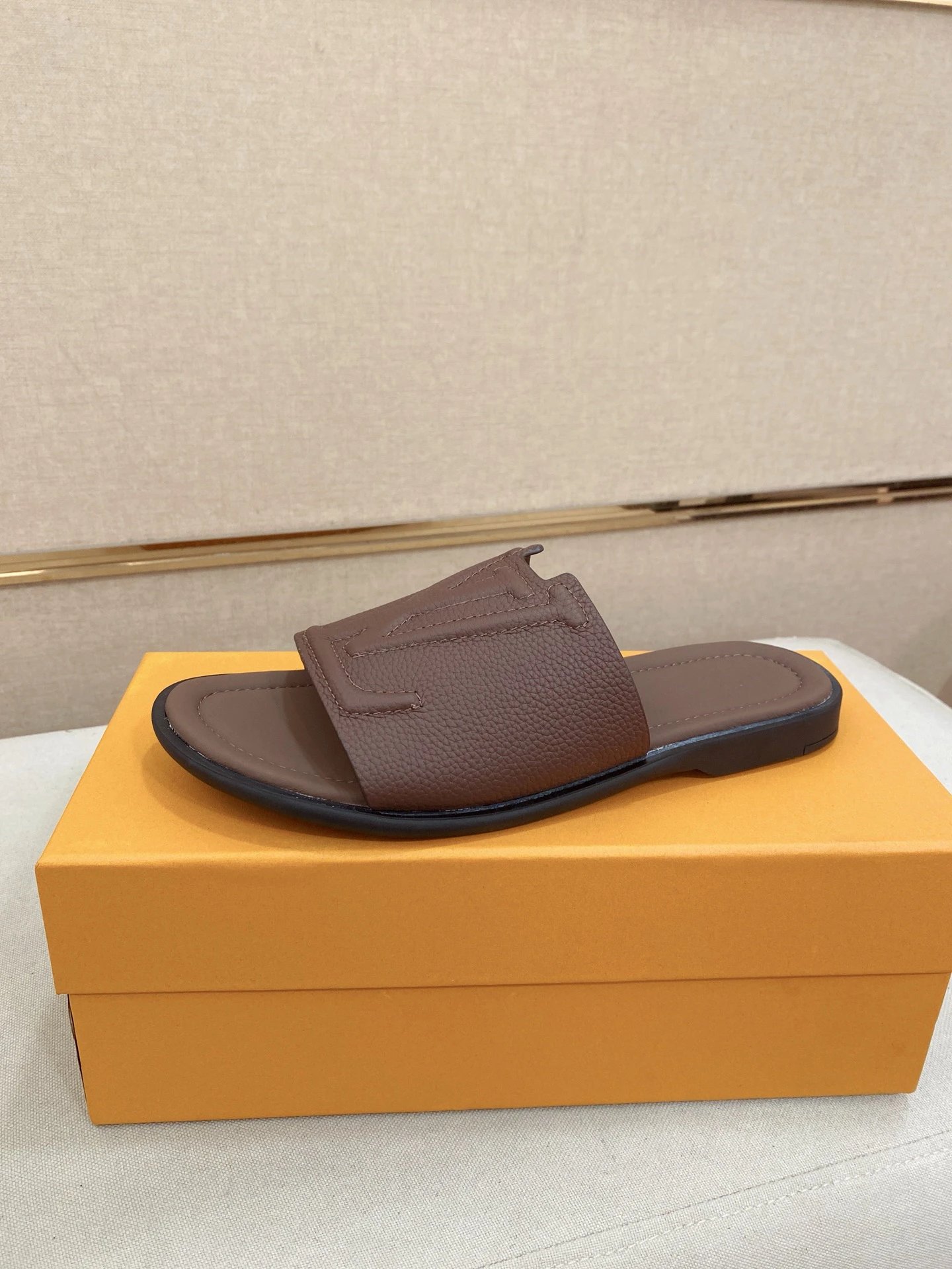 Louis Vuitton Classic Casual Style Brown Slide Sandals