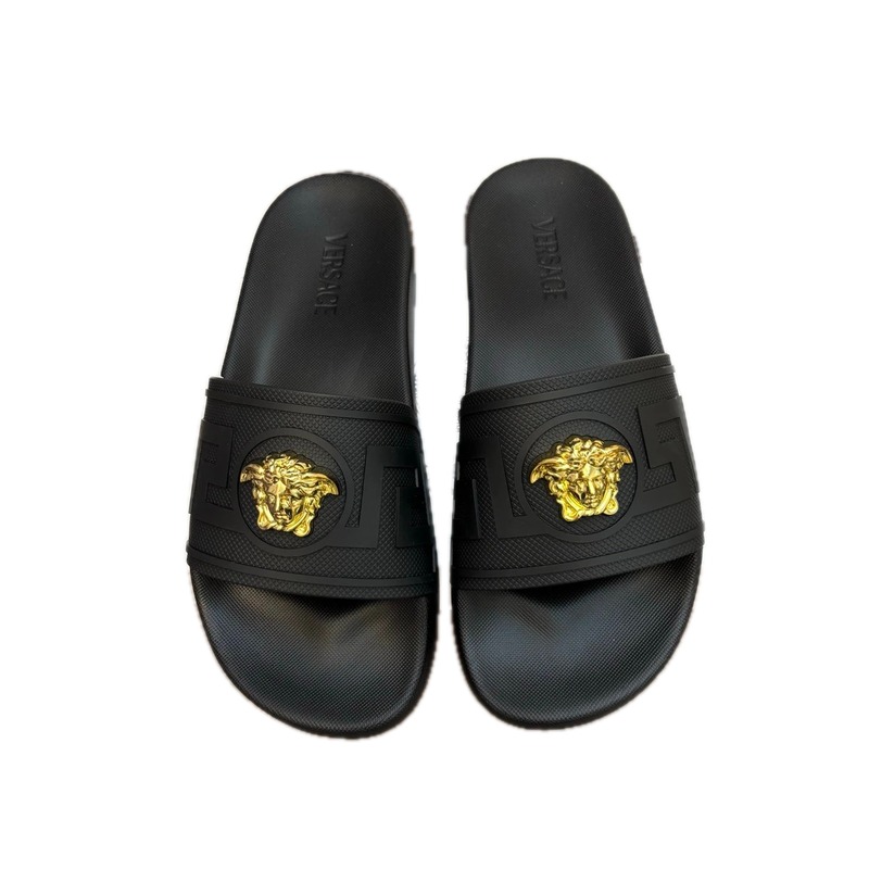 Versace Medusa Luxury Style Black Slippers