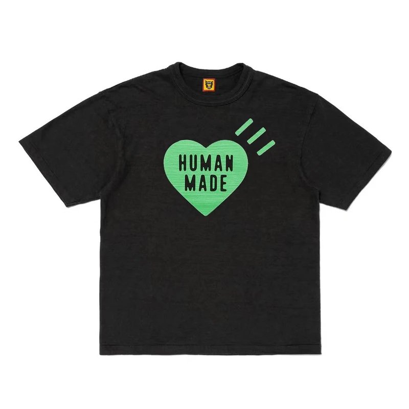 Human Made Classic Heart logo T-shirt Black Green Human for Daily Styling