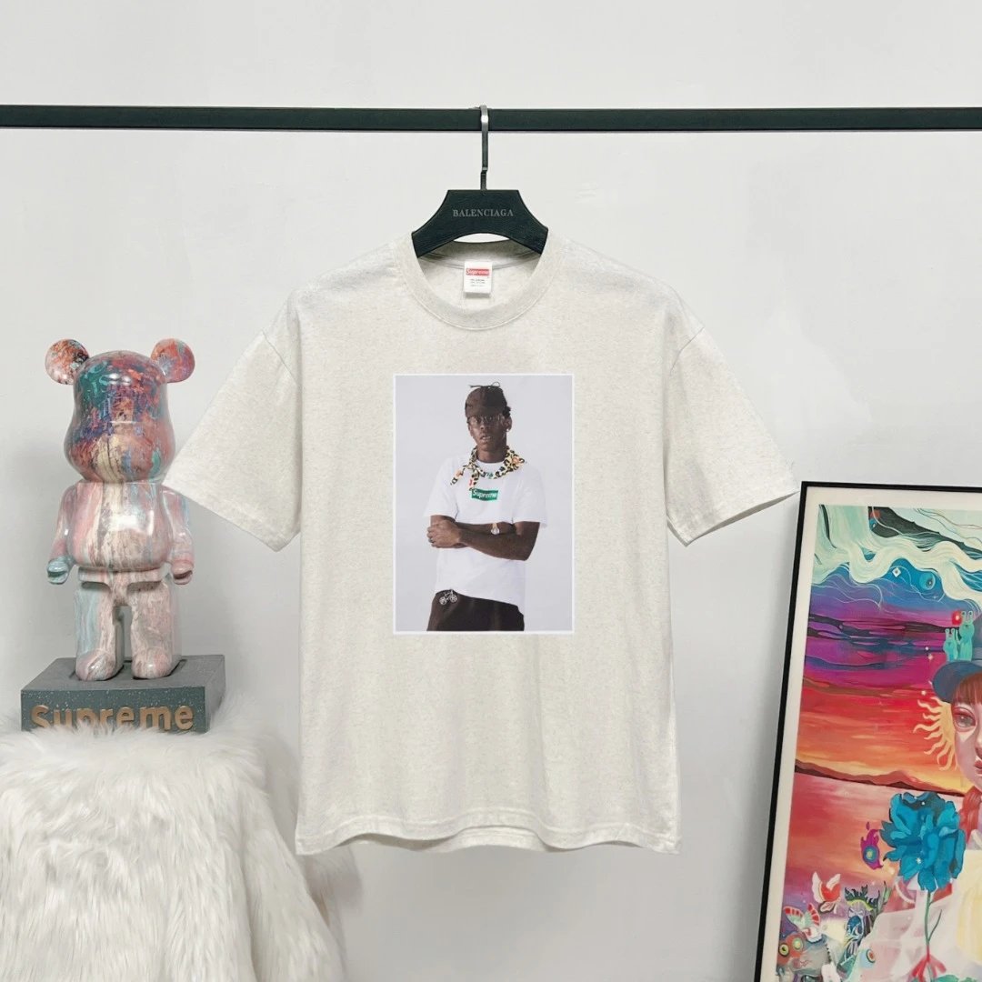 Supreme Character Print Street Style Heather Grey T-Shirt