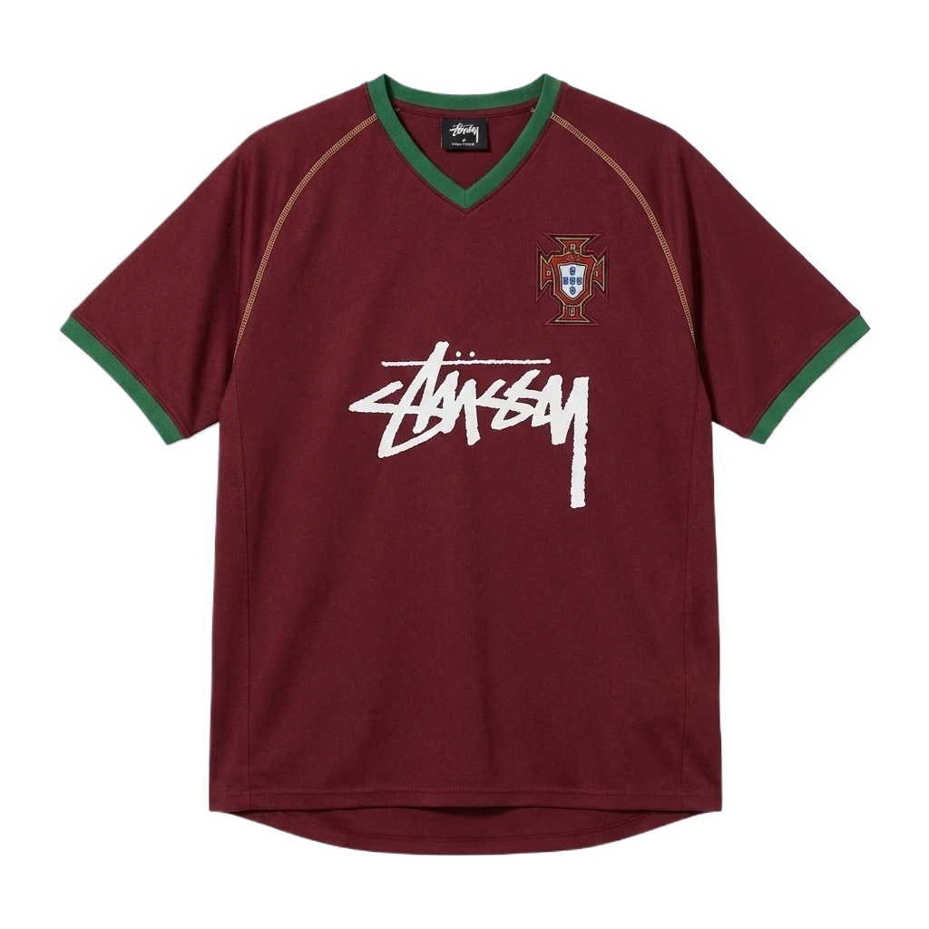 Stussy retro-style burgundy T-shirt
