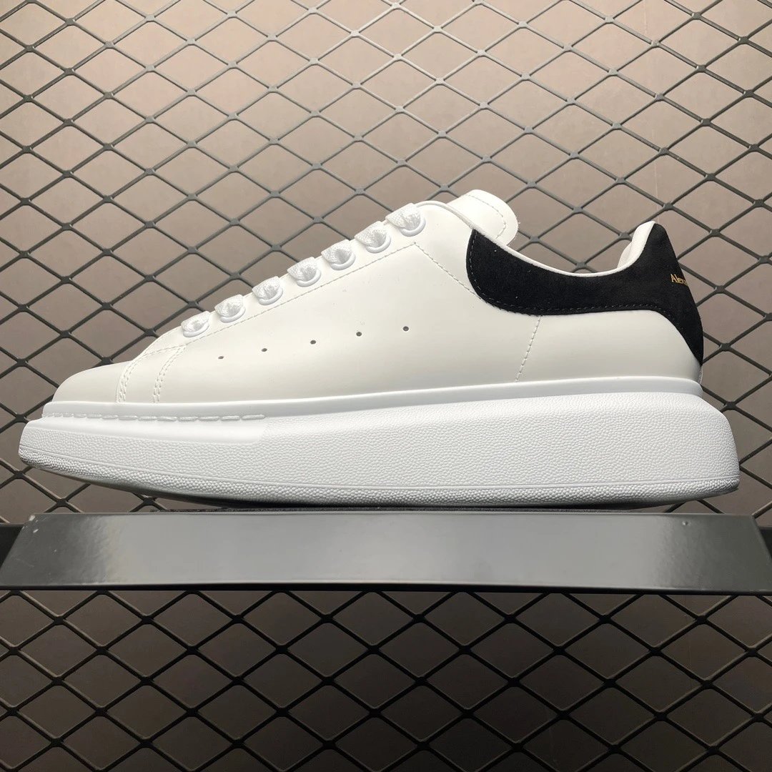 McQueen White and Black Oversized Sneakers with Wide Cupsole