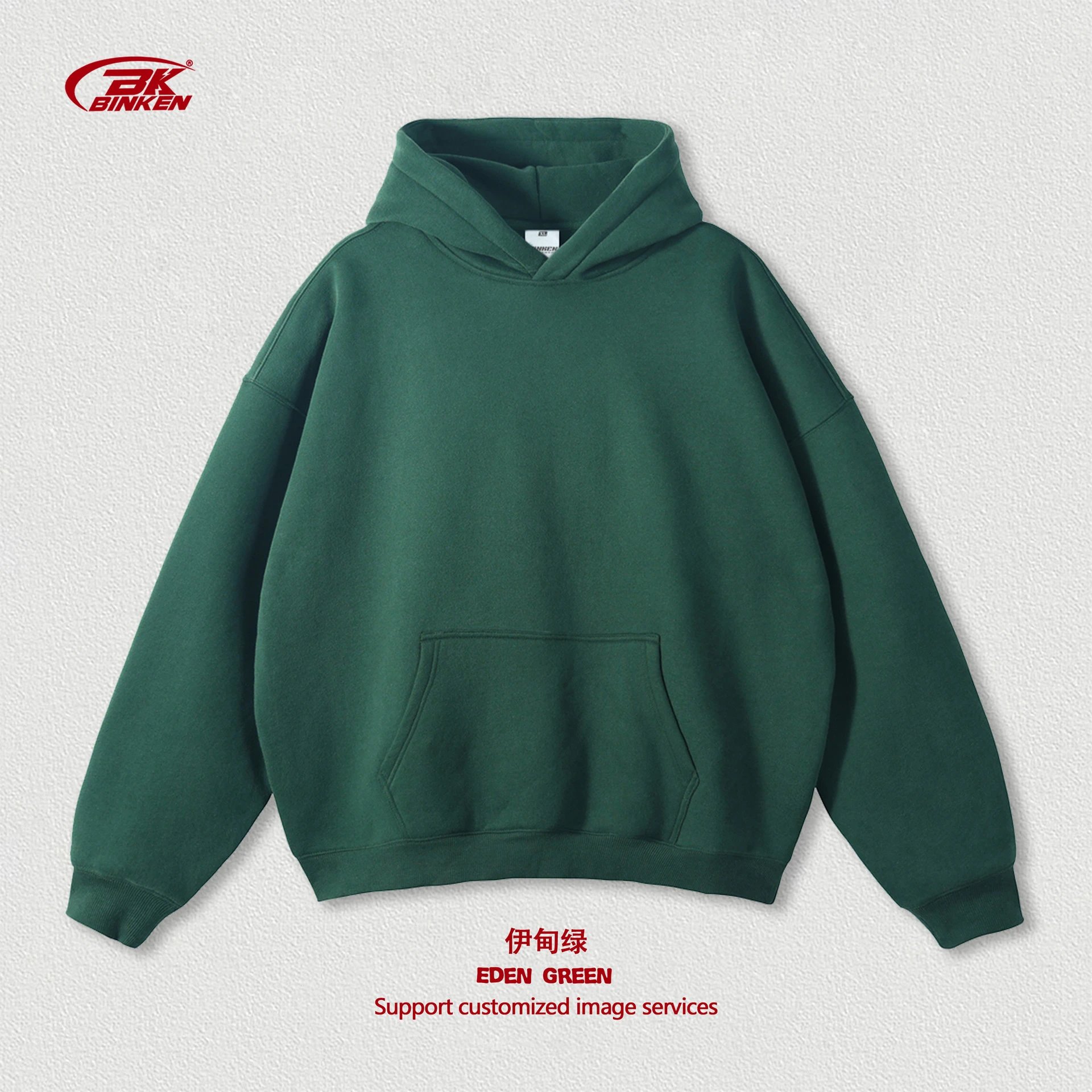 Statement Pullover hoodie Navy Blank Kangaroo for Easy Pairing
