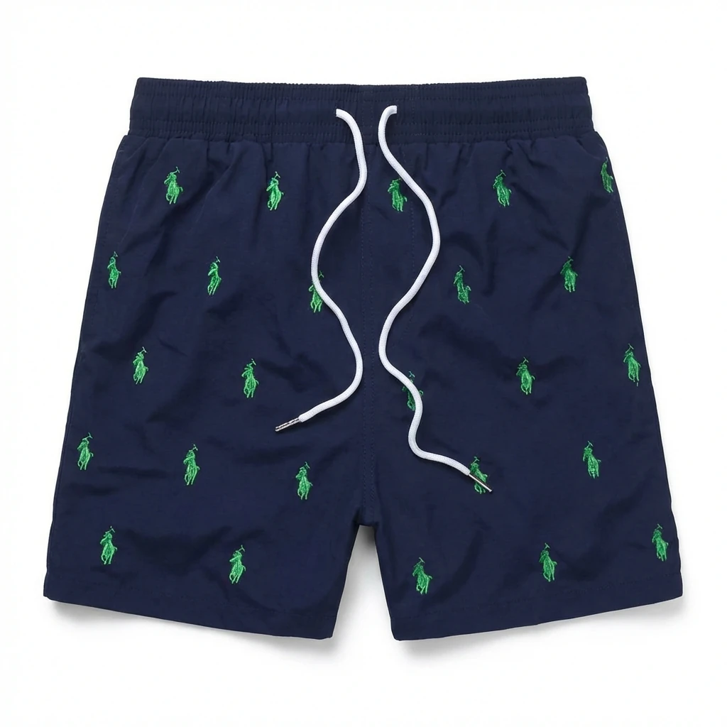 Ralph Lauren retro-style dark blue shorts