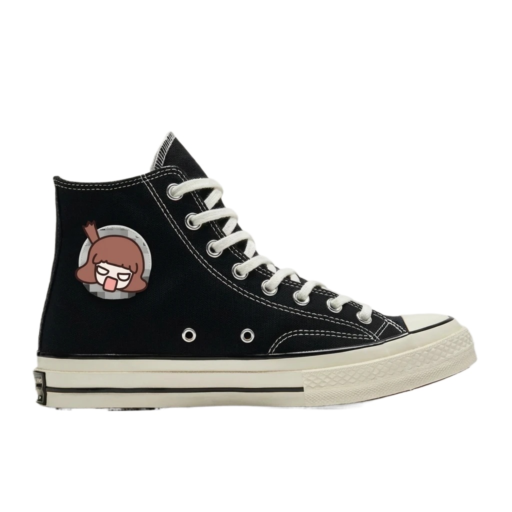 Converse cartoon-style black high-top shoes