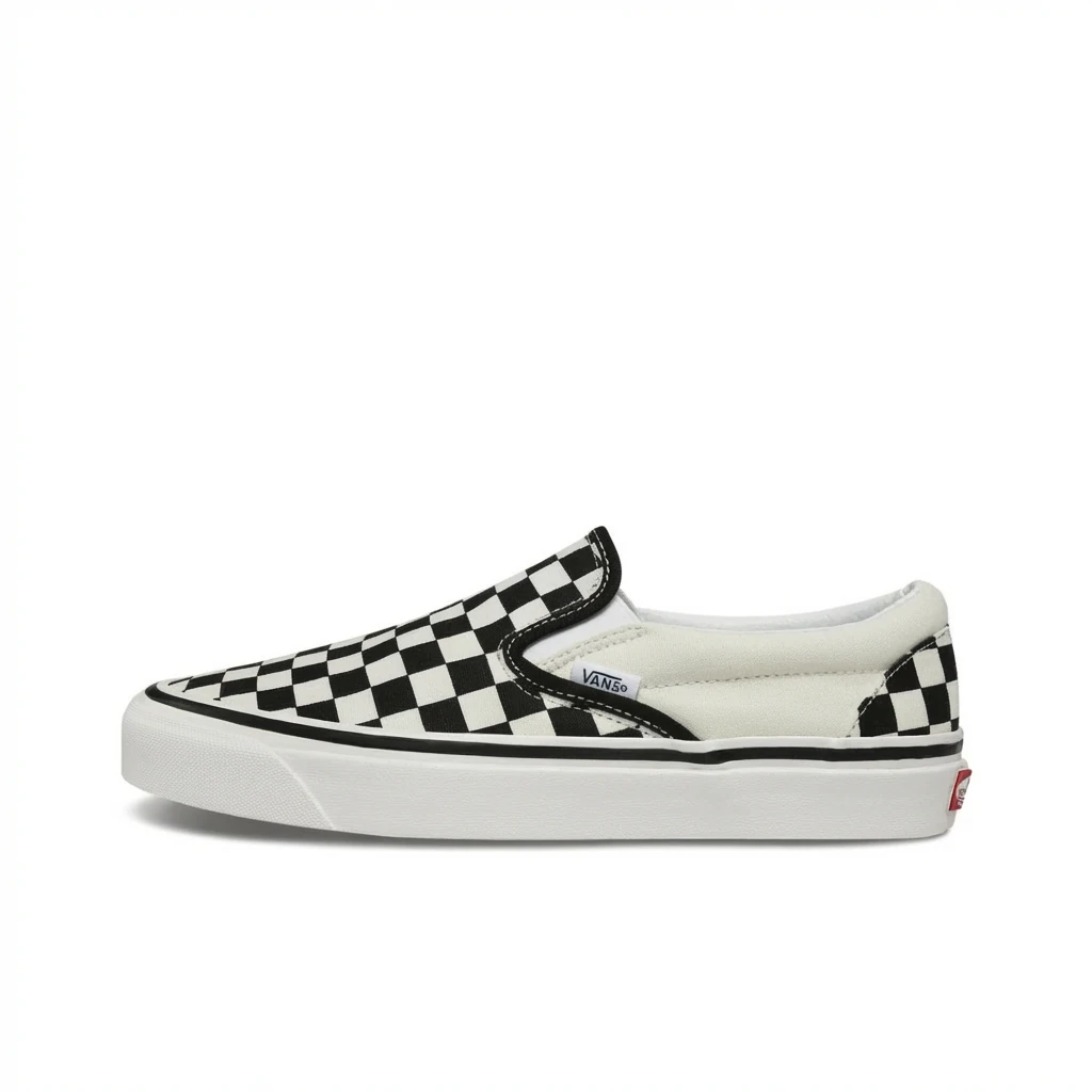 Vans Checkerboard Slip-On Shoes (Black and White Style)