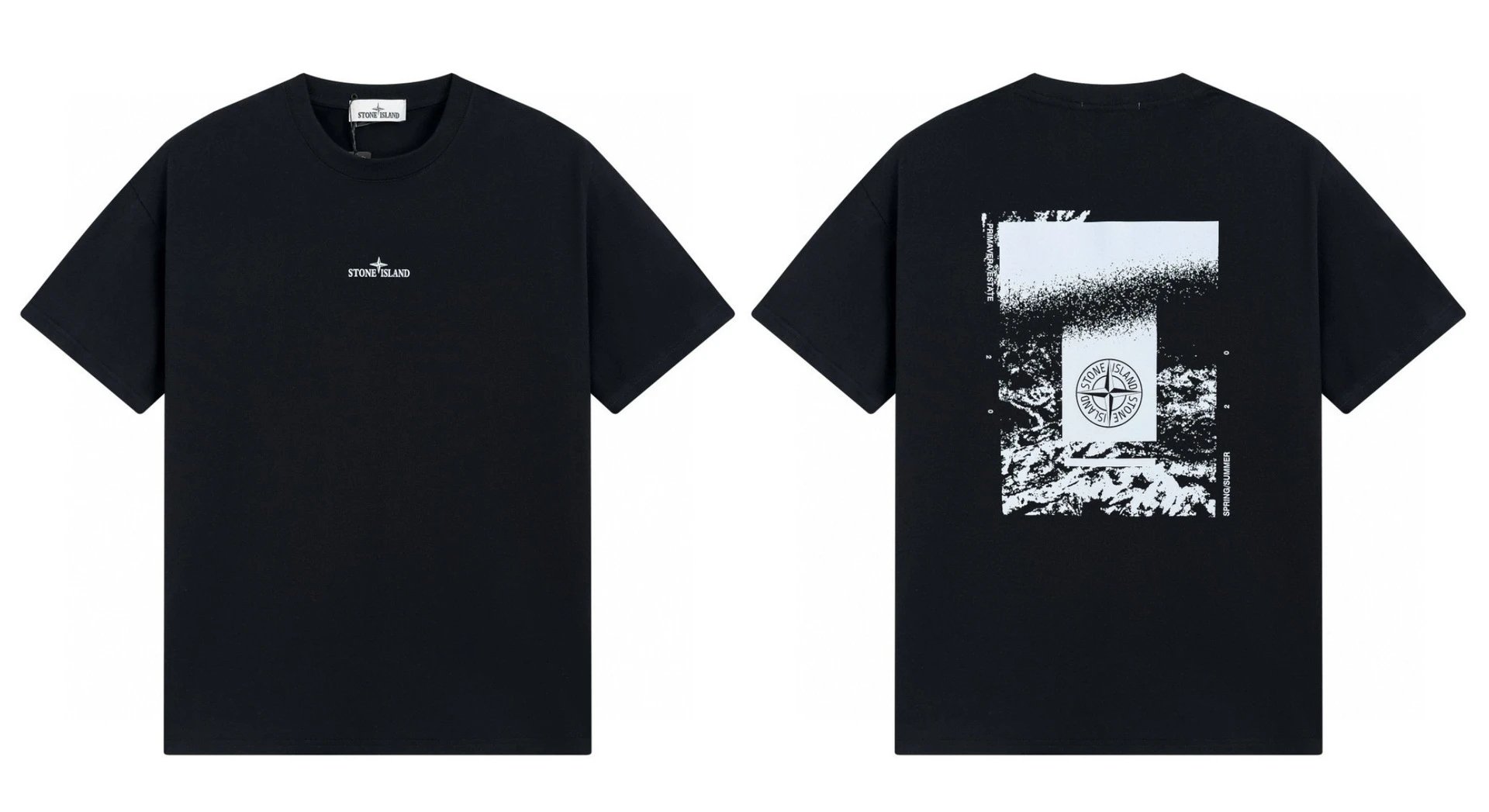 Stone Island Printed Functional Style Black Short Sleeve T-Shirt