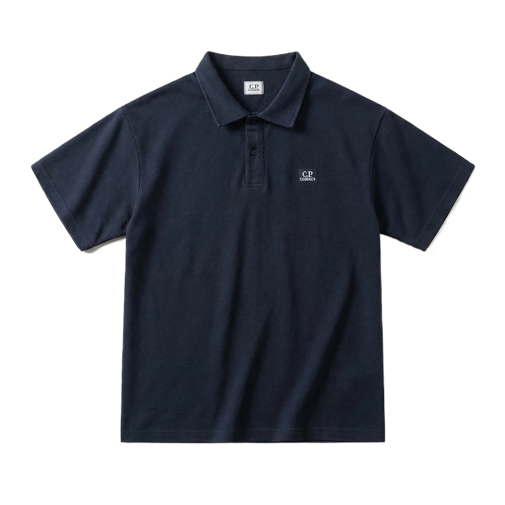 C.P. Pure Color Simple Style Polo Shirt