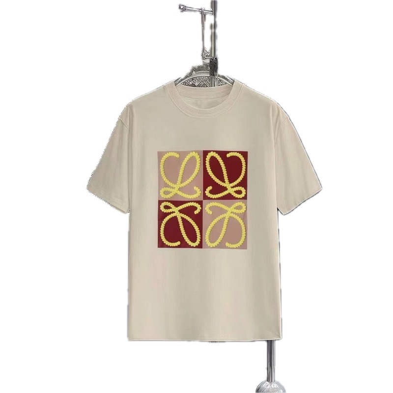 LOEWE Logo Collection Casual Style Beige T-Shirt