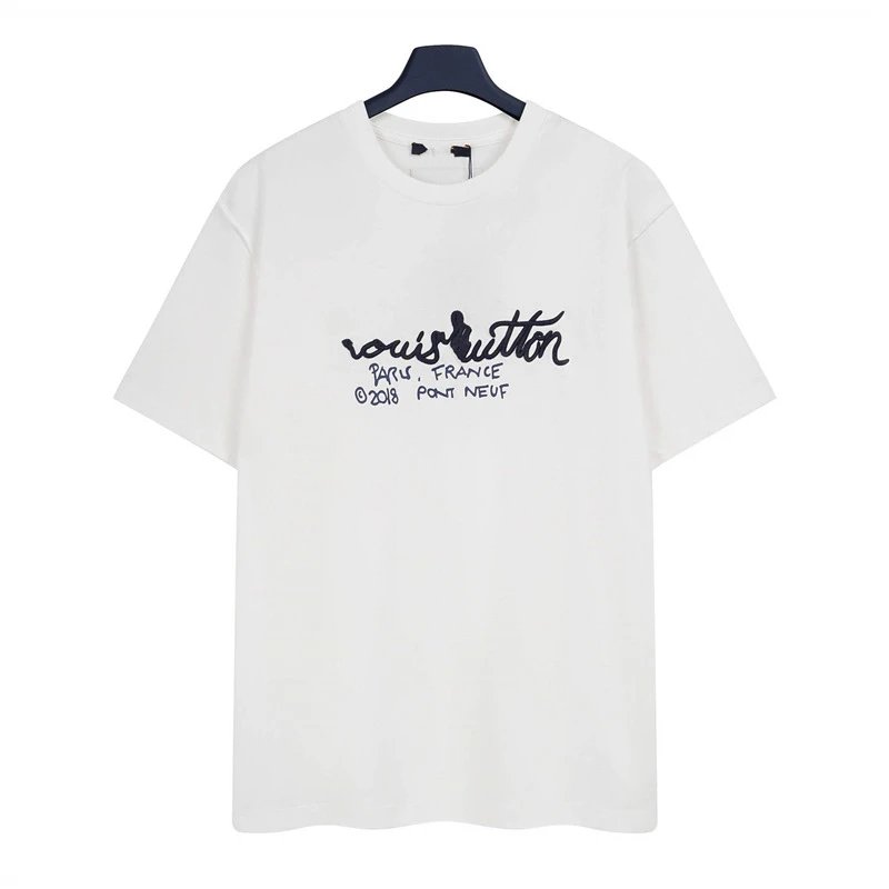 Louis Vuitton Signature Embroidered Casual White T-Shirt