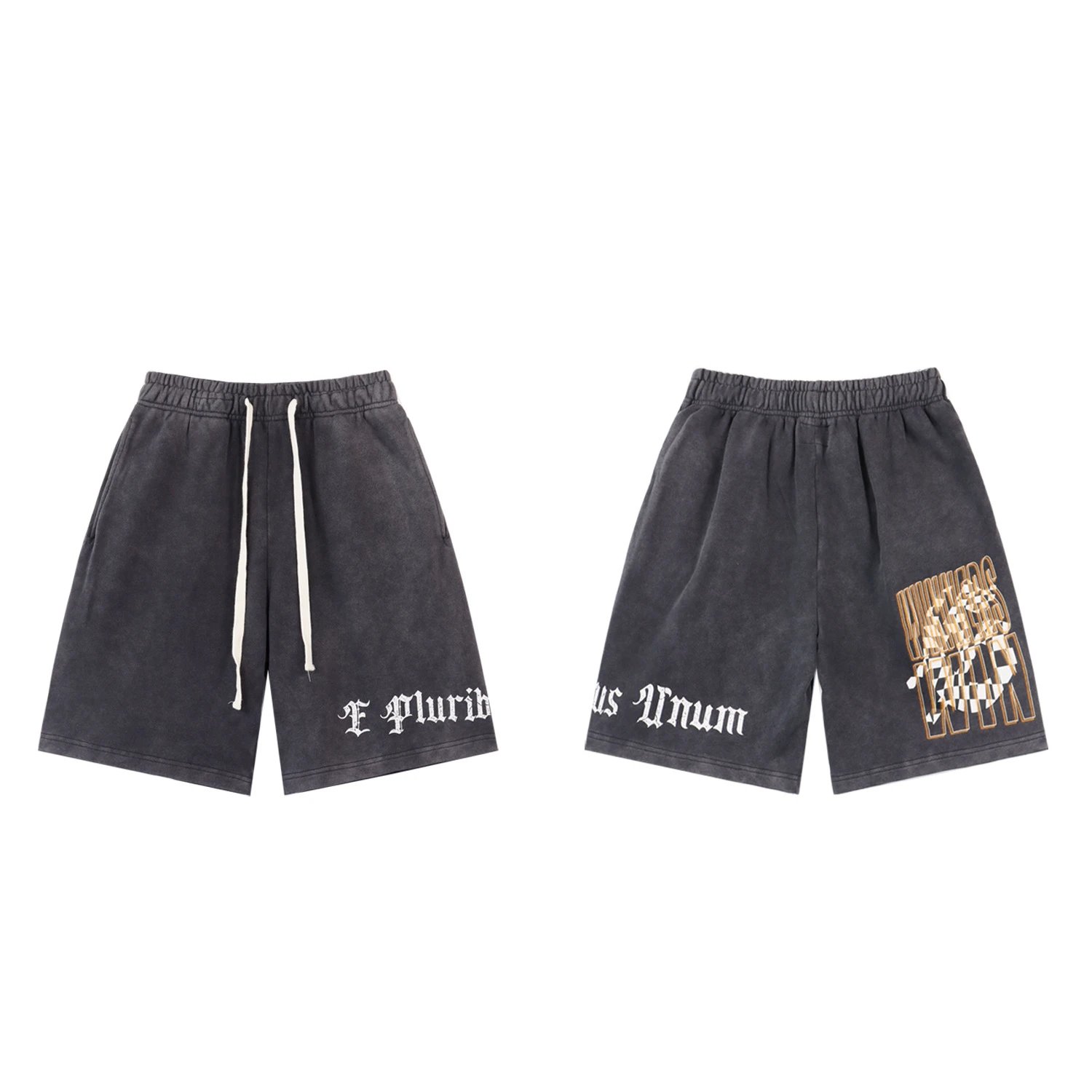 Godspeed Gothic Street Style Charcoal Grey Casual Shorts