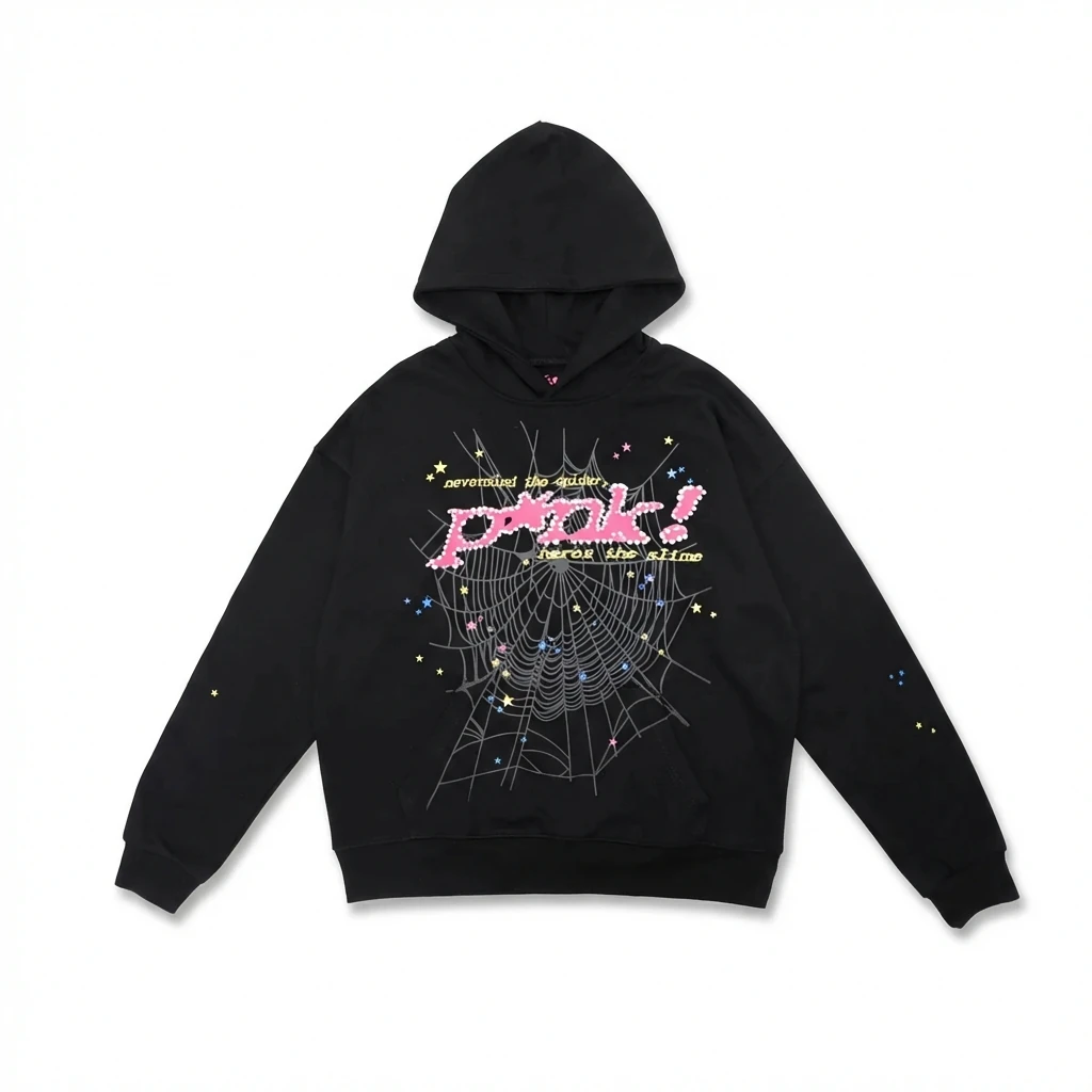 Sp5der Starry Web Style Black Hoodie