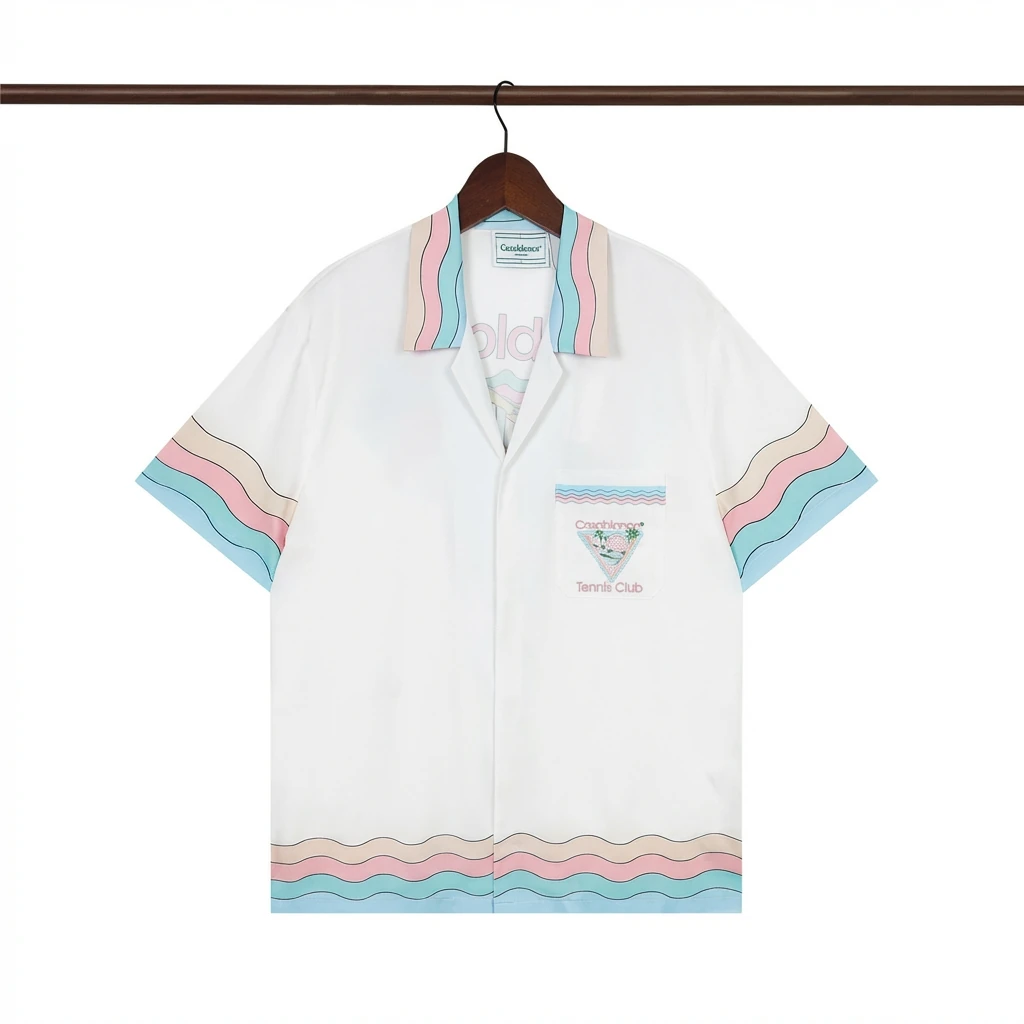 Casablanca stripe retro-style white shirt