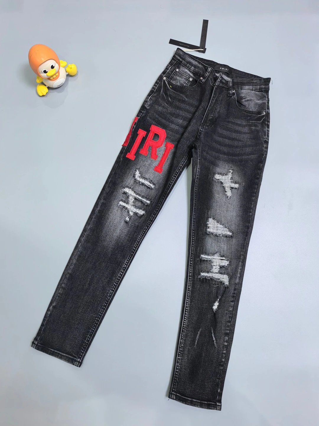 Black Distressed Cross Jeans - Chrome Hearts Travel