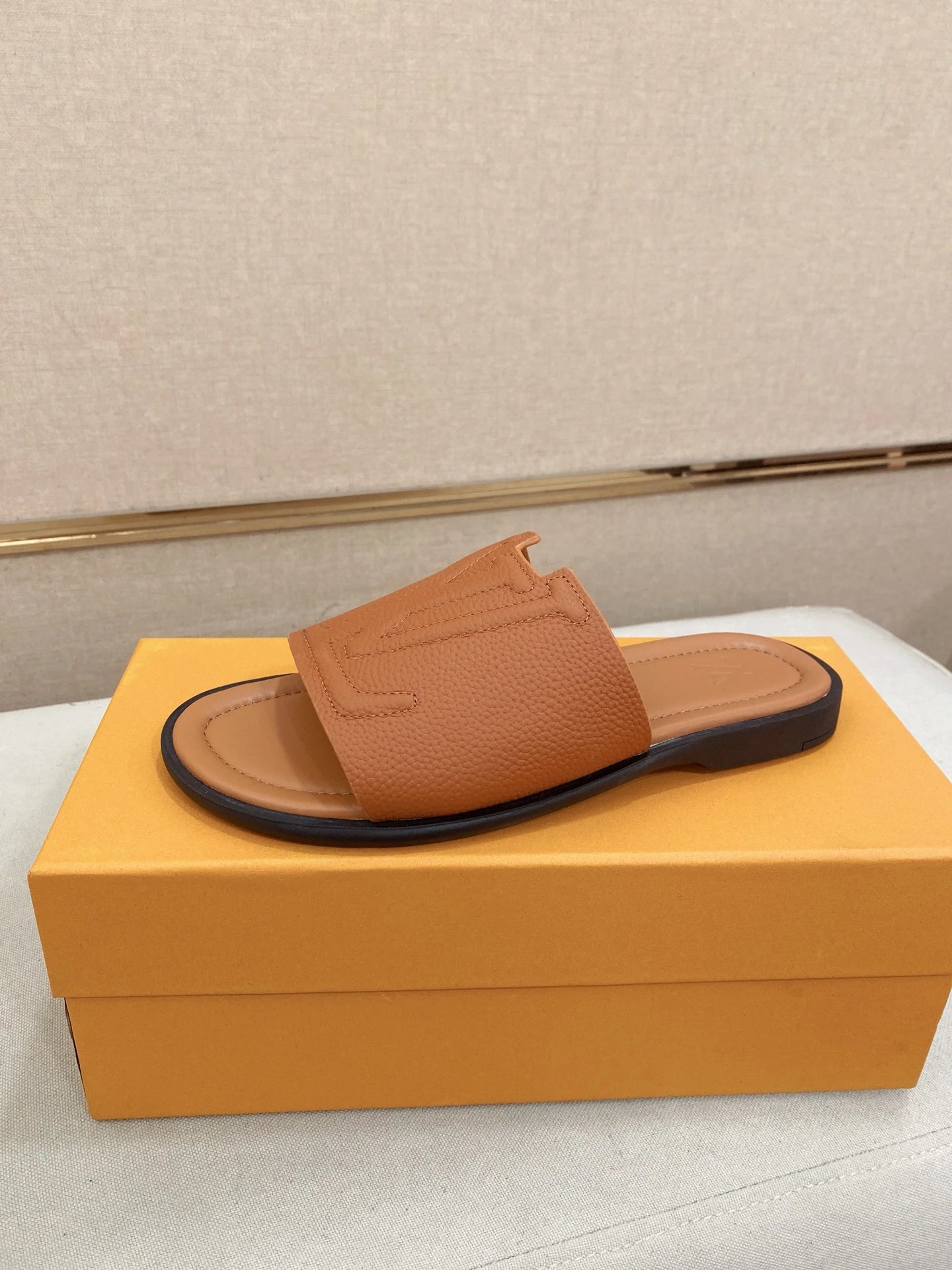 Louis Vuitton Classic Casual Style Caramel Slide Sandals