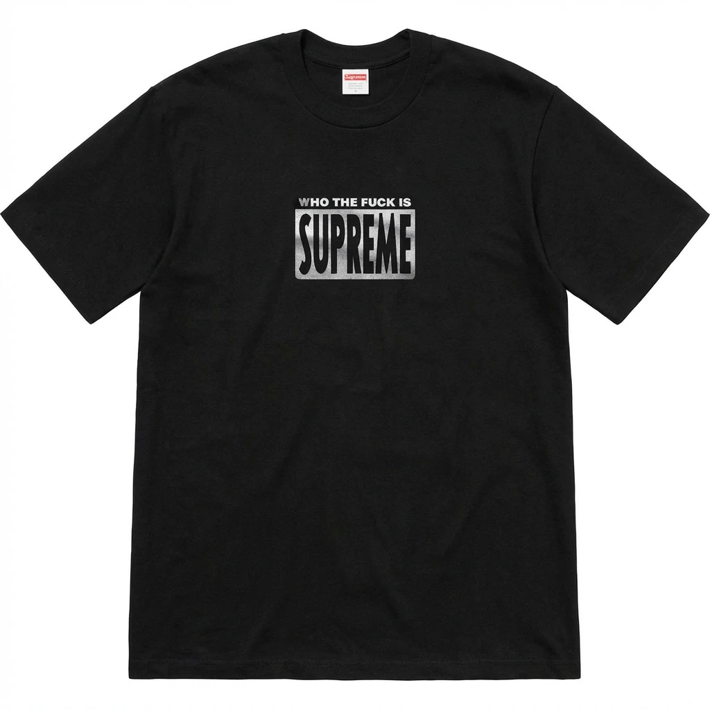 Supreme trendy and cool black short-sleeved shirt